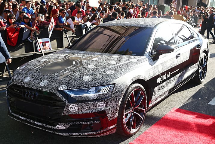 audi a8 spider-man homecoming premier tom holland, int1