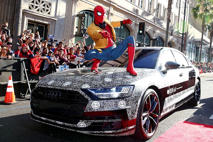 audi a8 spider-man homecoming premier tom holland, int2
