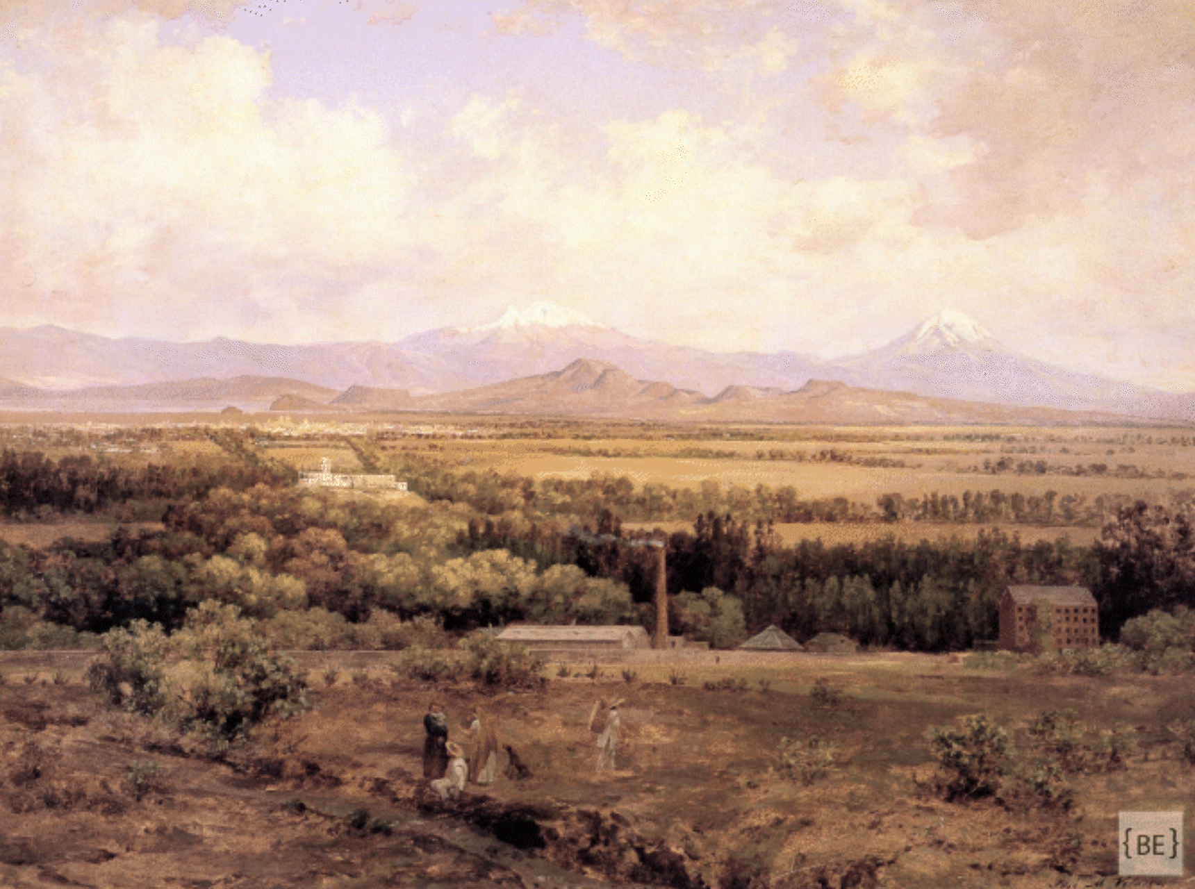 Valle de México desde el Molino del Rey, 1898 / Foto montaje Emiliano Bautista.